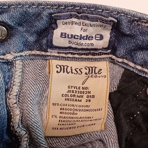 Miss Me Jeans, Size 29, Mid-Rise, Bootcut, 34W x 27L, Bedazzled - Picture 9 of 9